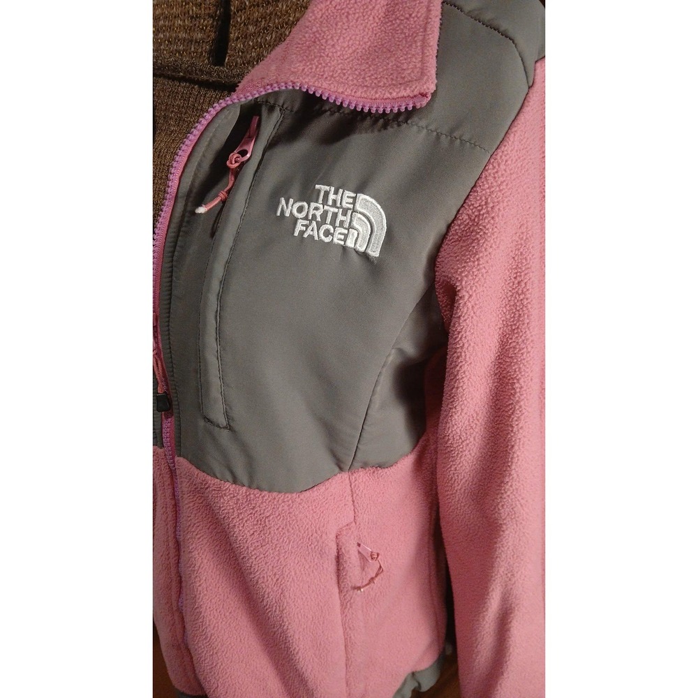 The North Face Denali Fleece Jacket Womens Small Pink Grey Full Zip Softshell - Picture 2 of 5
